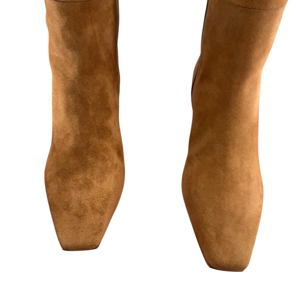 Cult Gaia NEW Zuri Knee High Boot in Camel Brown Gold Sculptural Heel Size 7 - Picture 6 of 11